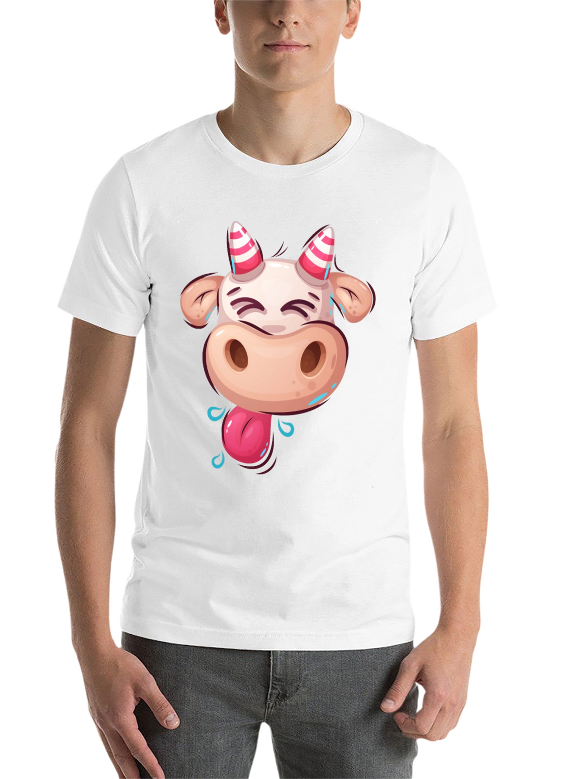 Funny Cartoon Cow Graphic T-Shirt