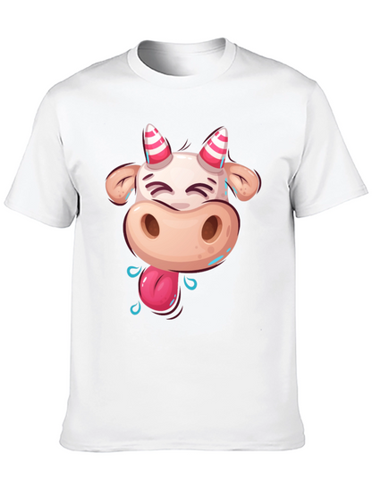 Funny Cartoon Cow Graphic T-Shirt