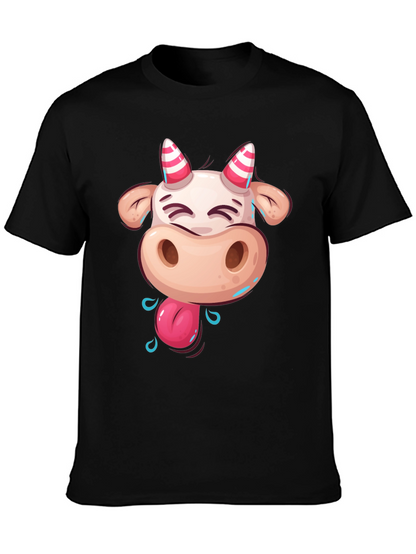 Funny Cartoon Cow Graphic T-Shirt