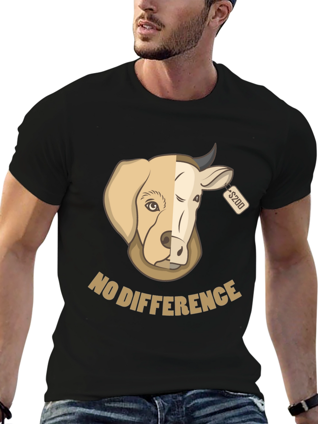 No Difference Tee: Dog Cow Graphic