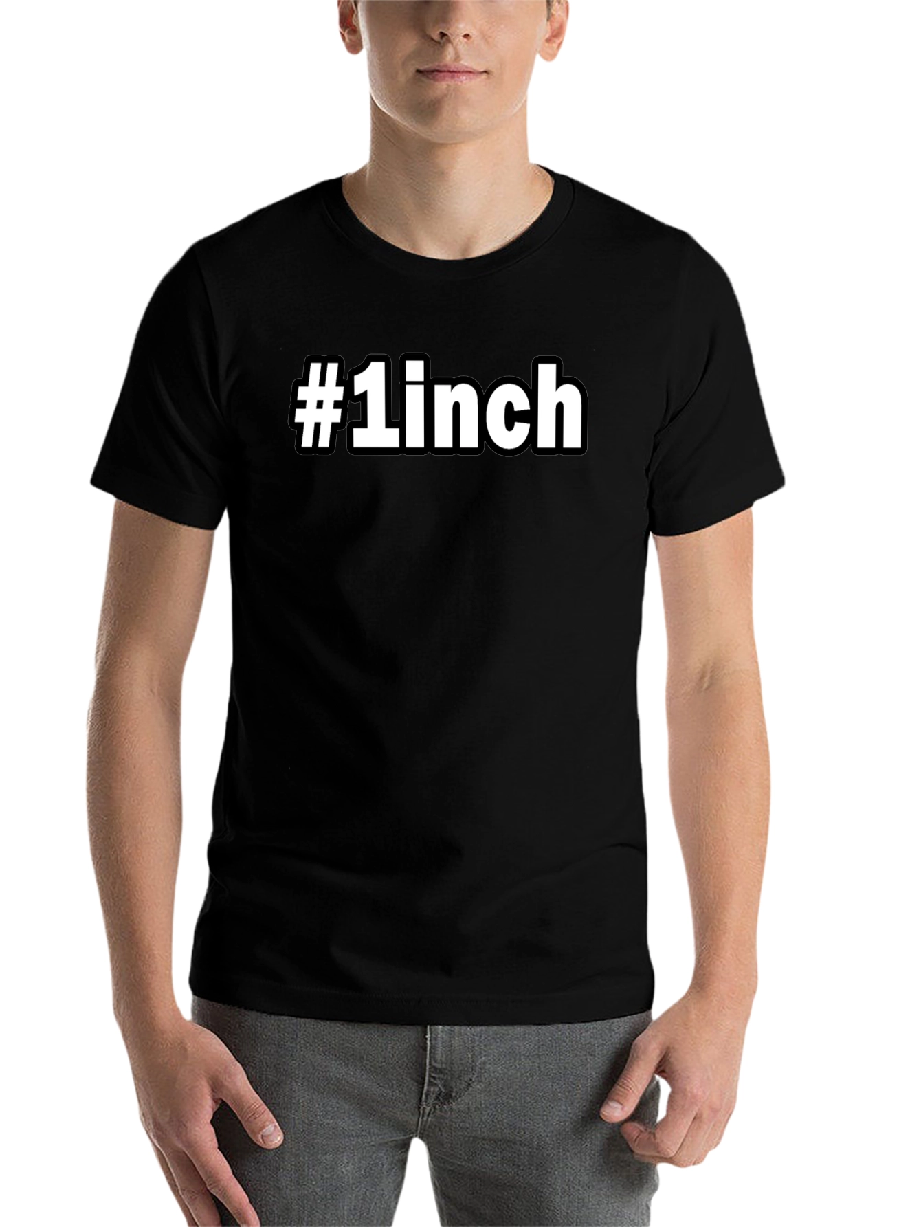 #1 Inch Novelty Graphic Tee - Bold Black T-Shirt