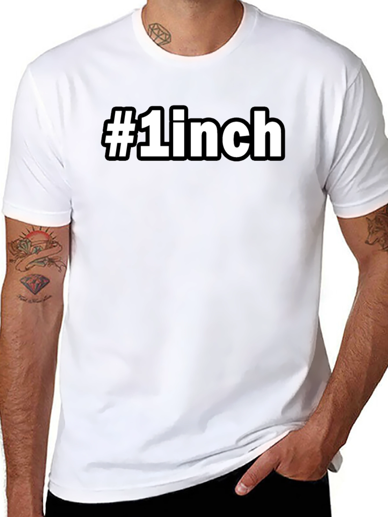 #1 Inch Novelty Graphic Tee - Bold Black T-Shirt
