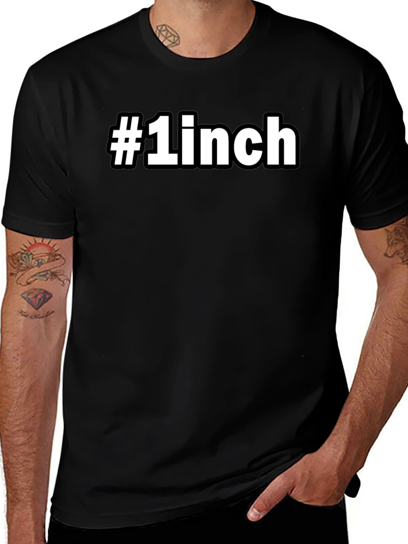 #1 Inch Novelty Graphic Tee - Bold Black T-Shirt
