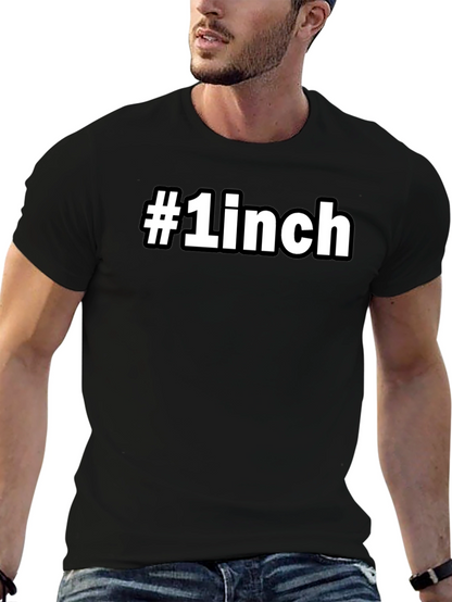 #1 Inch Novelty Graphic Tee - Bold Black T-Shirt