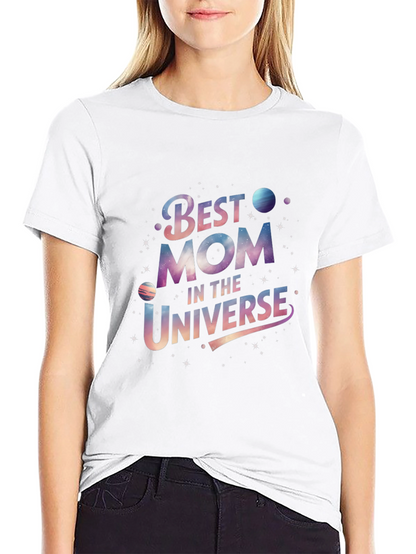 Best Mom in the Universe Black Graphic T-Shirt