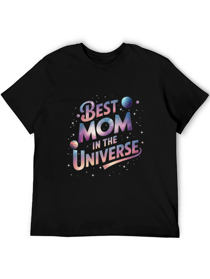 Best Mom in the Universe Black Graphic T-Shirt