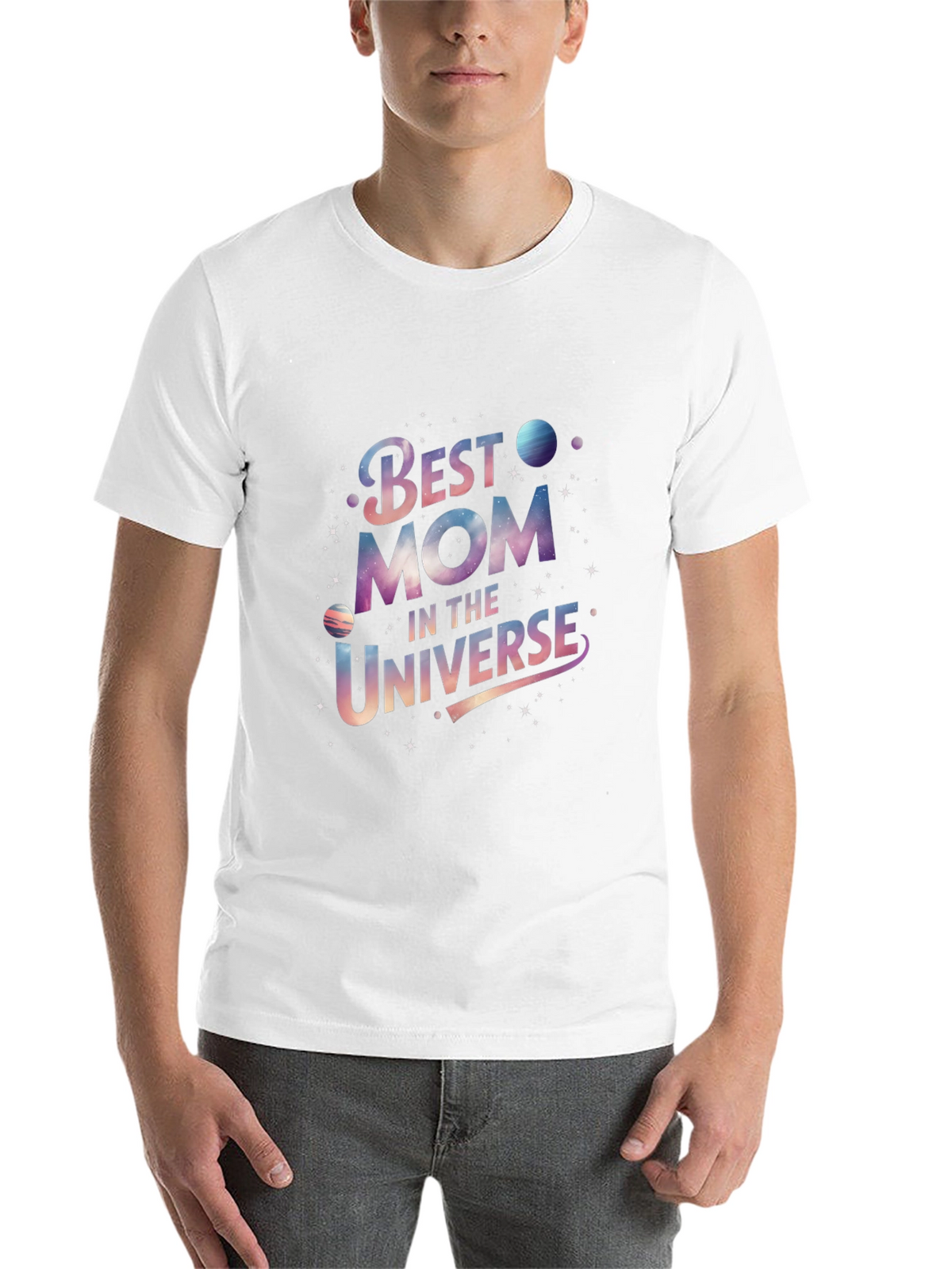 Best Mom in the Universe Black Graphic T-Shirt