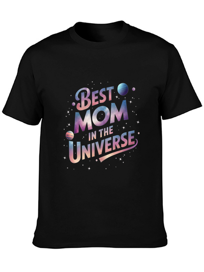 Best Mom in the Universe Black Graphic T-Shirt