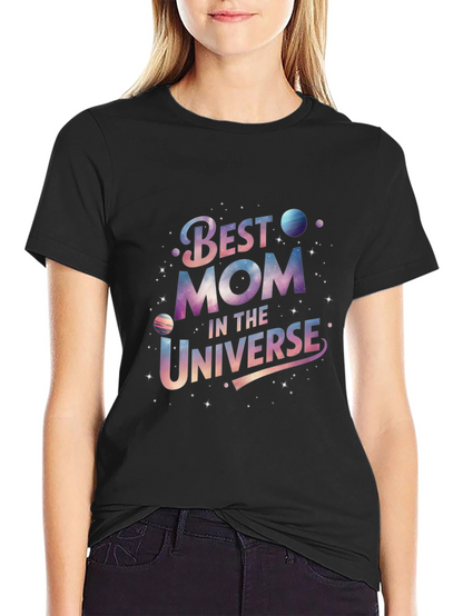 Best Mom in the Universe Black Graphic T-Shirt
