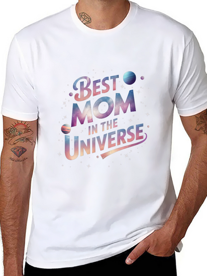 Best Mom in the Universe Black Graphic T-Shirt