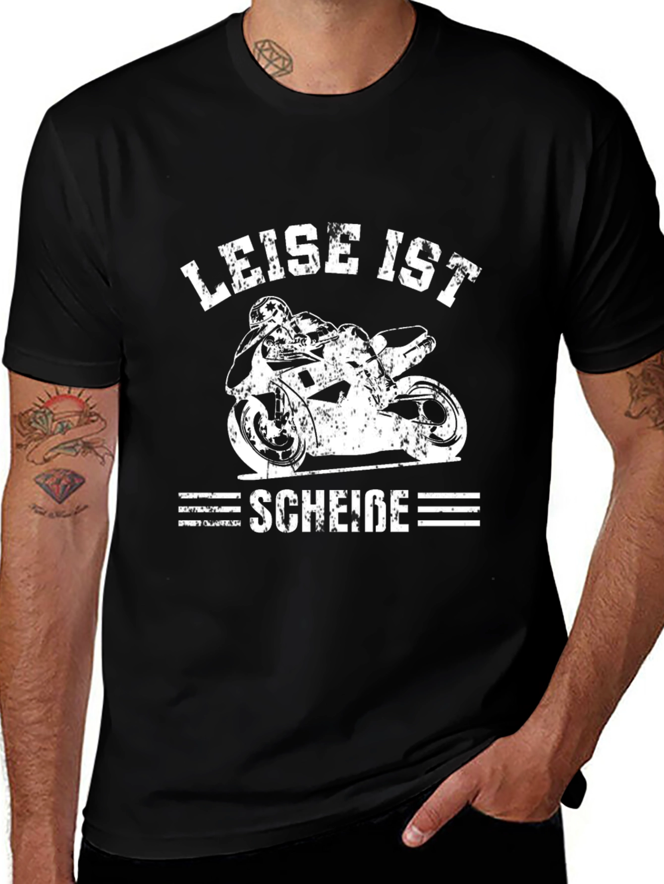 Leise Ist Schei?e Motorcycle T-Shirt