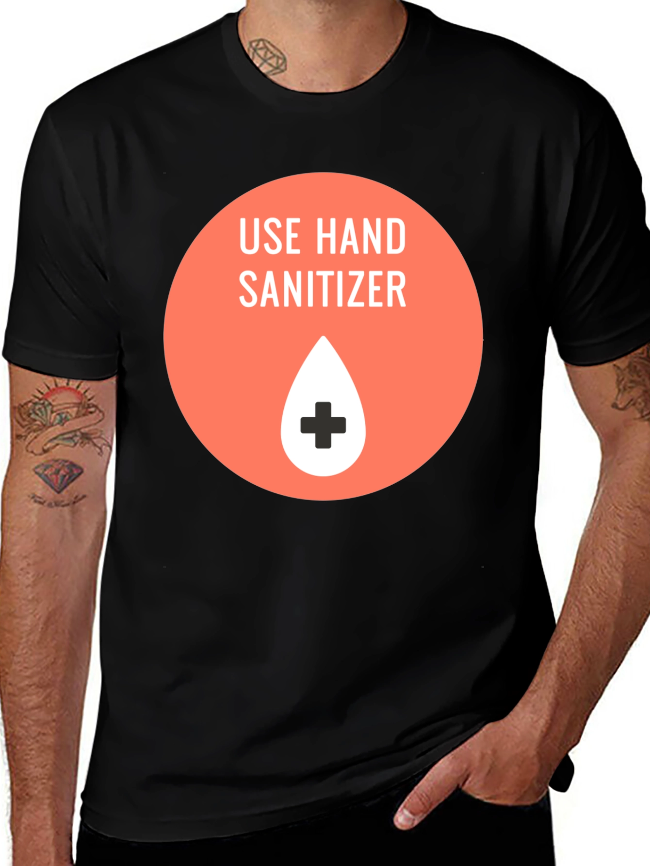 Use Hand Sanitizer Graphic T-Shirt - Black