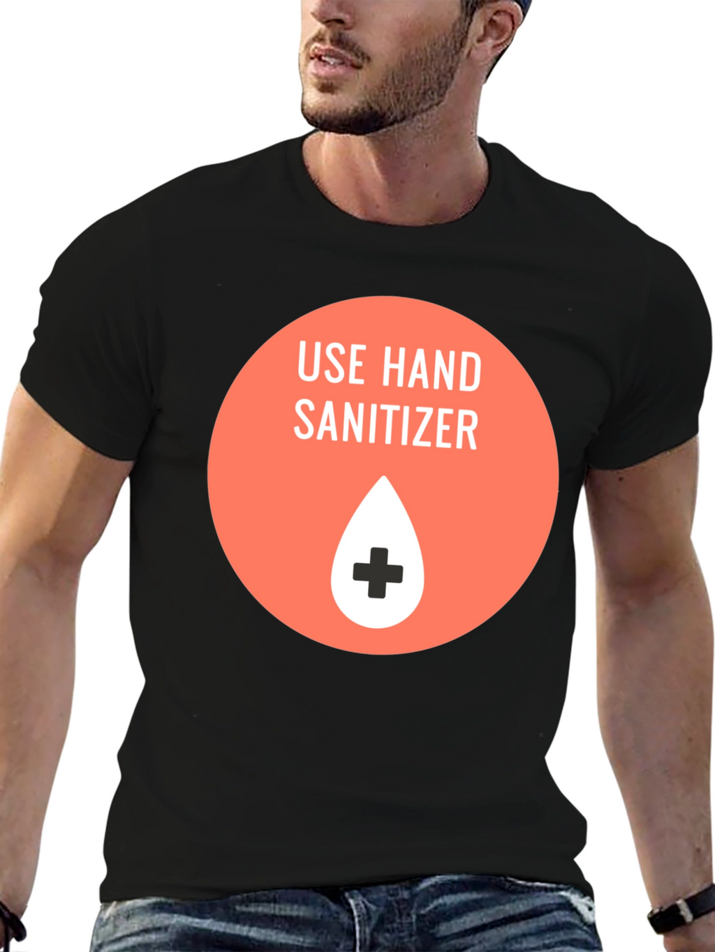 Use Hand Sanitizer Graphic T-Shirt - Black