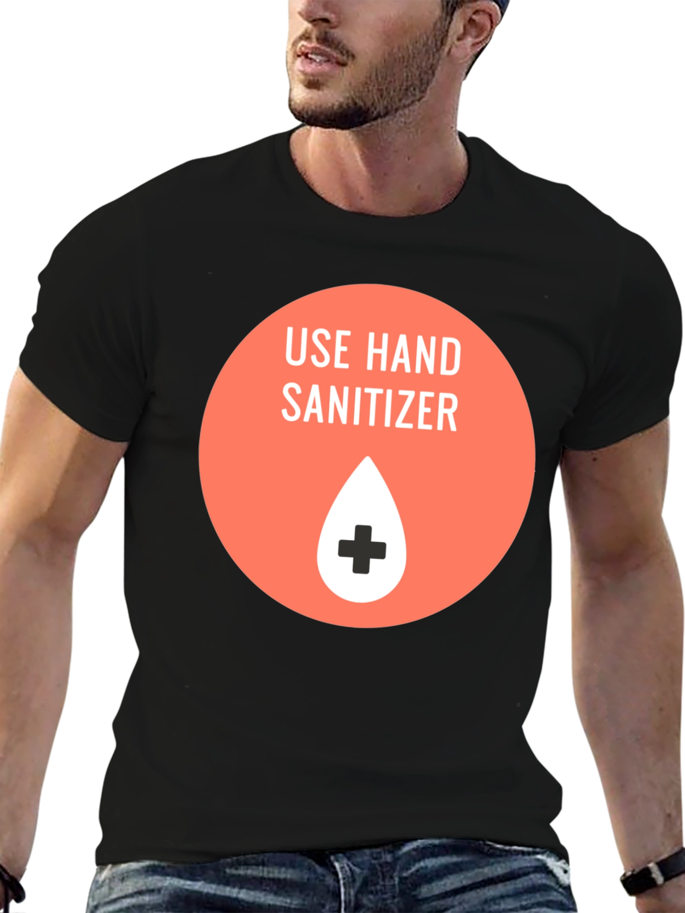 Use Hand Sanitizer Graphic T-Shirt - Black