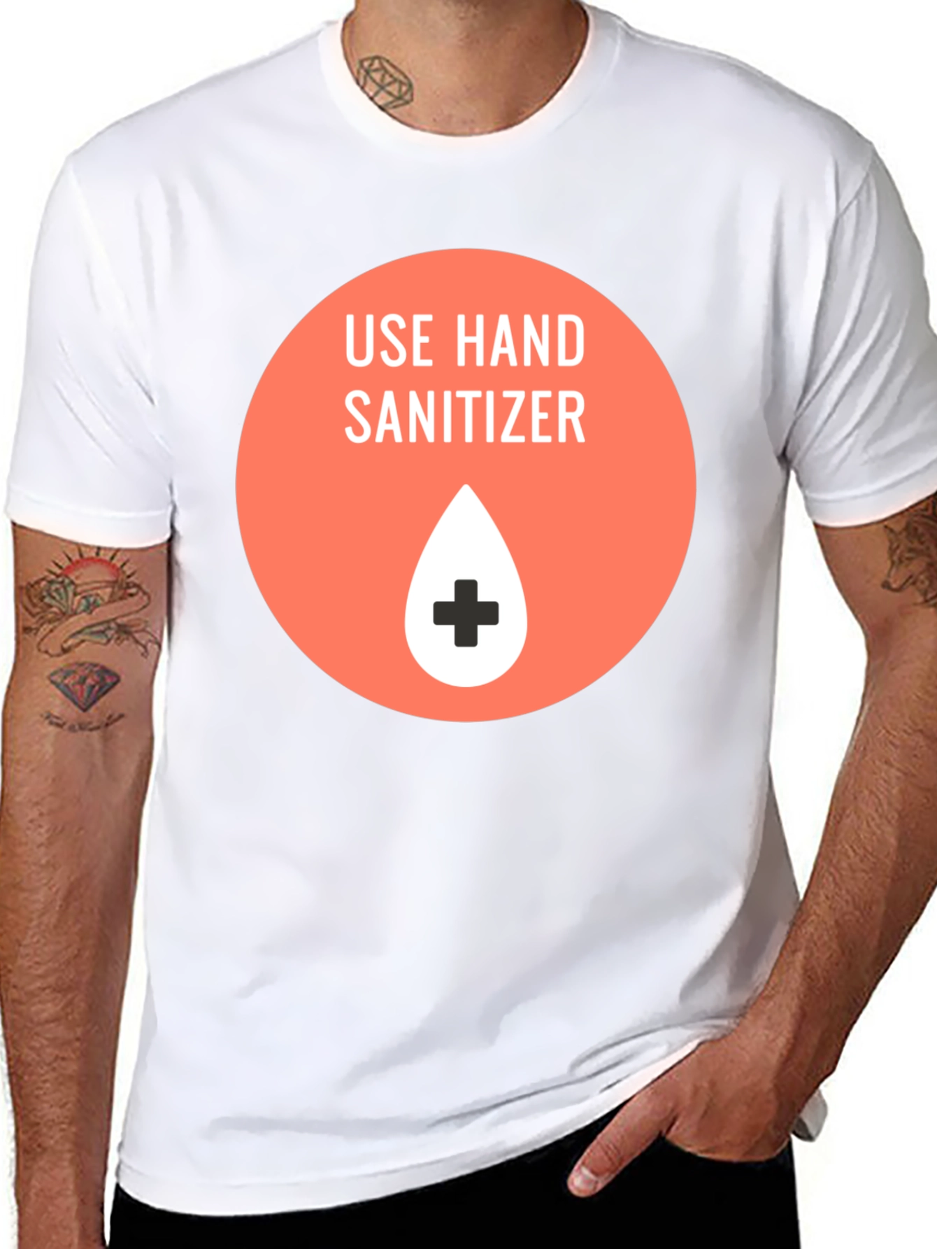 Use Hand Sanitizer Graphic T-Shirt - Black