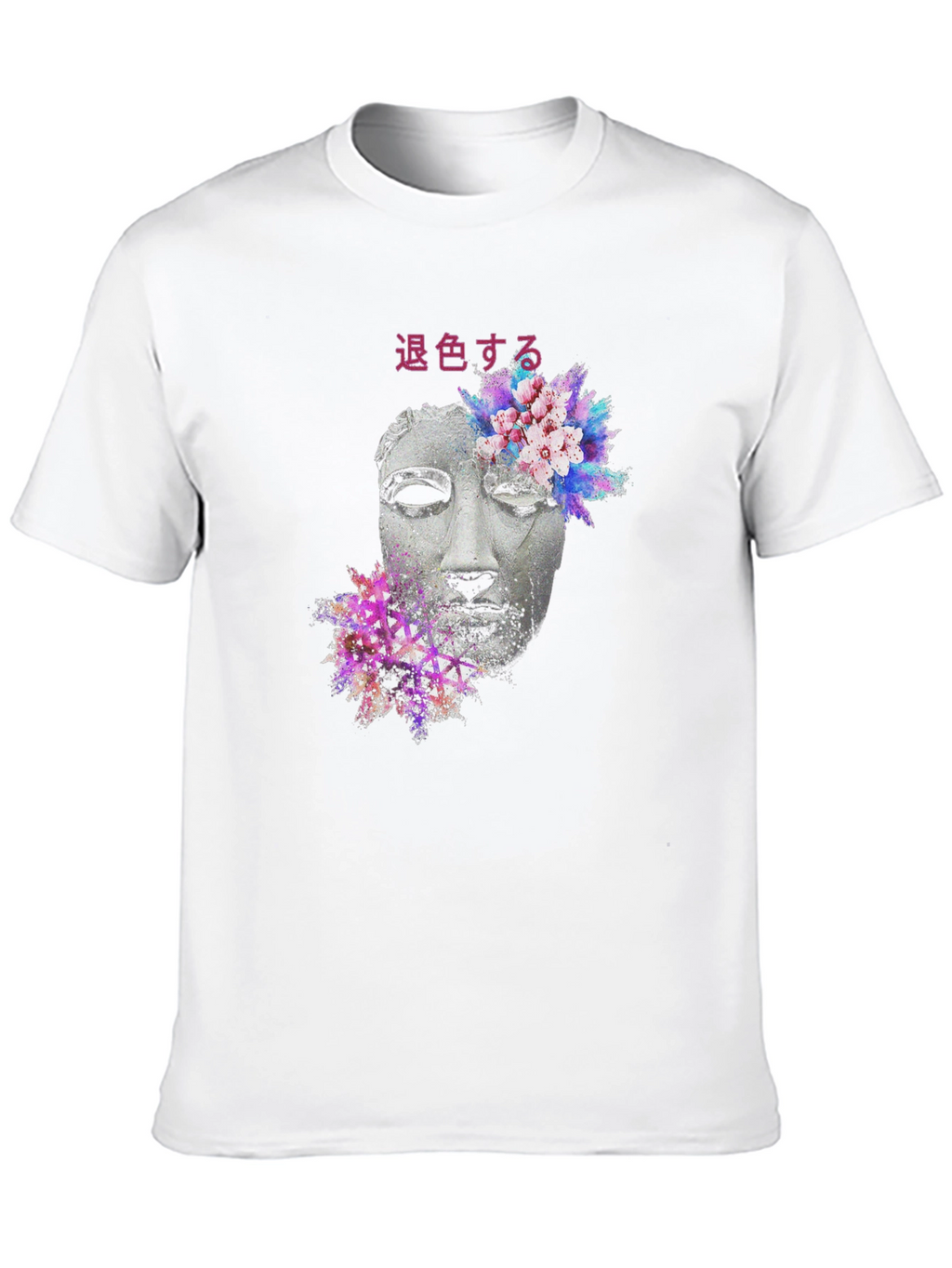 Floral Statue Graphic Tee - Black