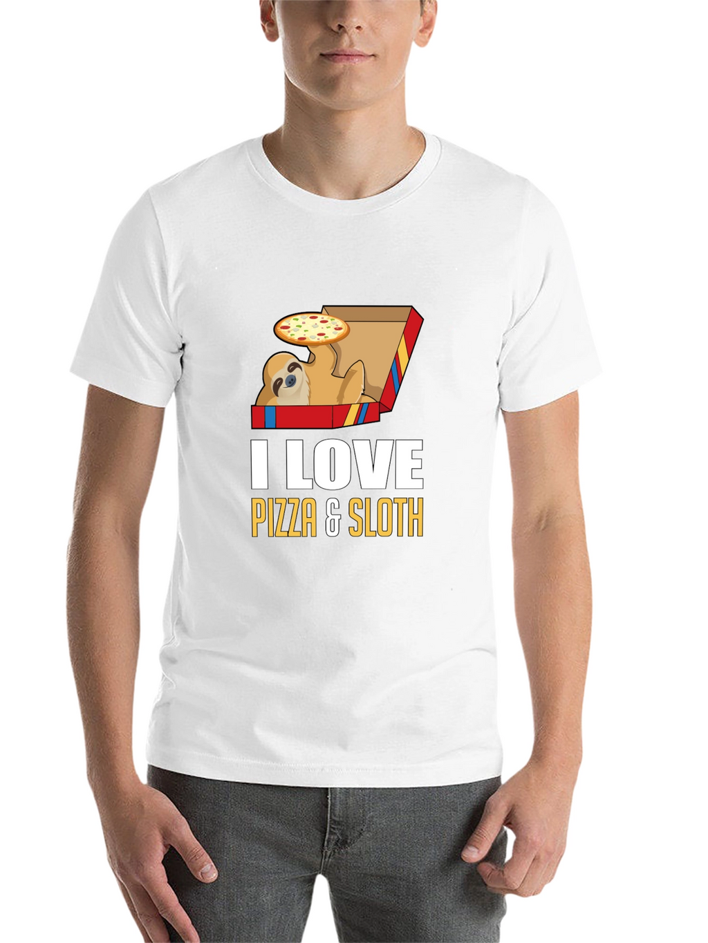 Pizza Sloth Graphic Tee - Funny Casual Shirt