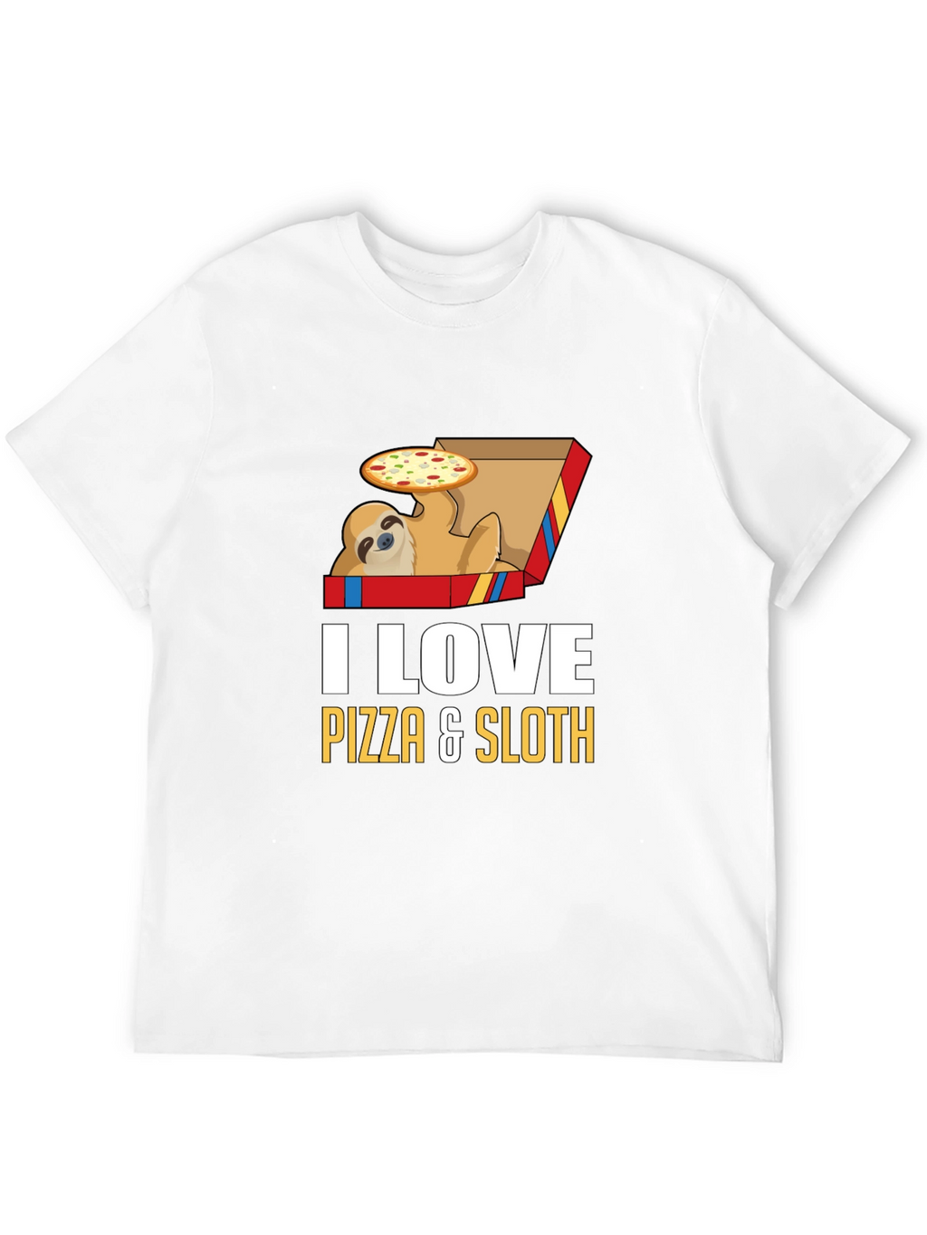Pizza Sloth Graphic Tee - Funny Casual Shirt