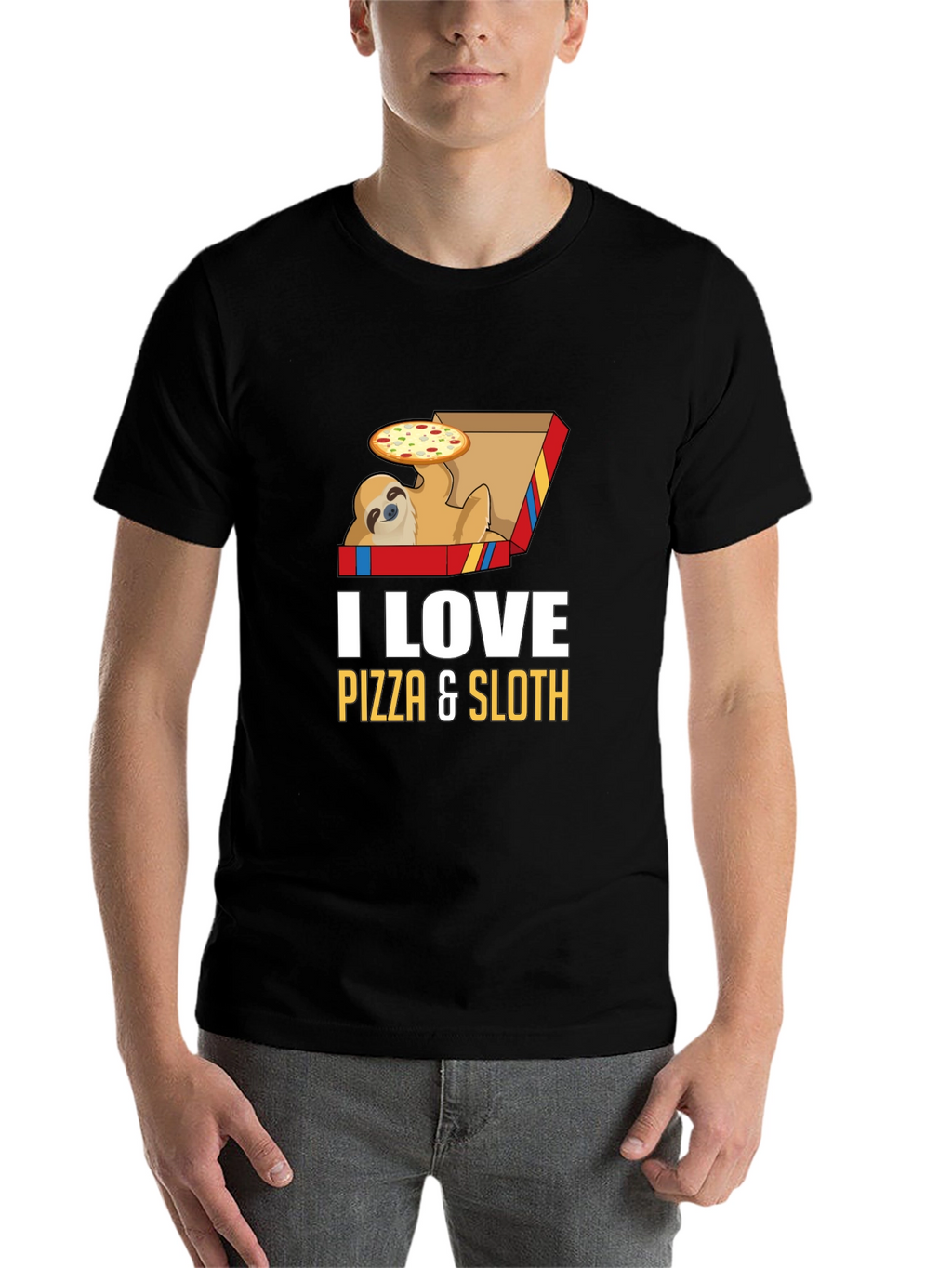 Pizza Sloth Graphic Tee - Funny Casual Shirt