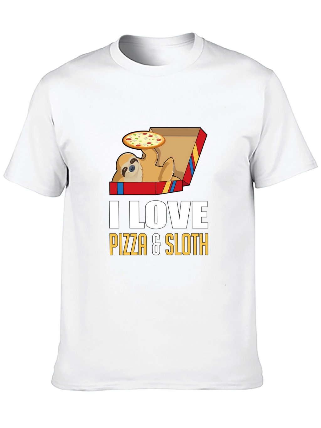 Pizza Sloth Graphic Tee - Funny Casual Shirt