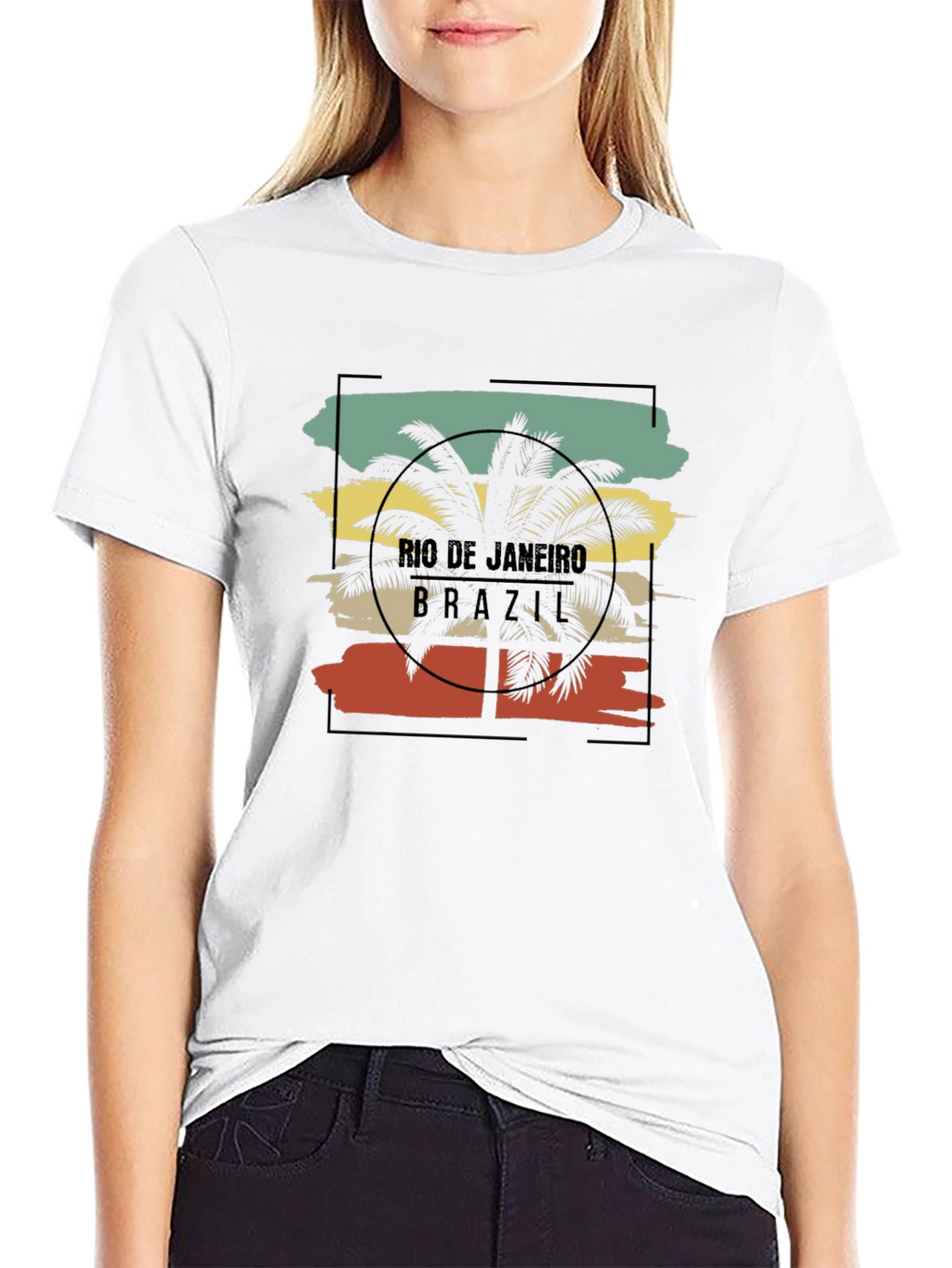 Rio de Janeiro Brazil Palm Tree Graphic T-Shirt