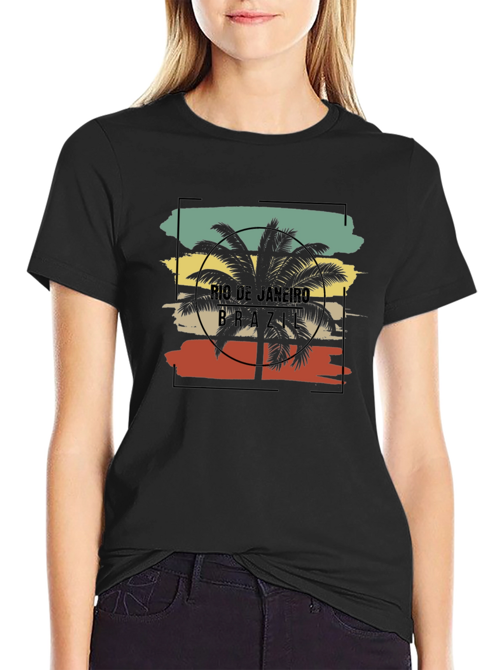 Rio de Janeiro Brazil Palm Tree Graphic T-Shirt