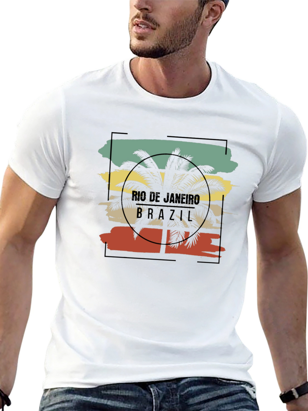 Rio de Janeiro Brazil Palm Tree Graphic T-Shirt