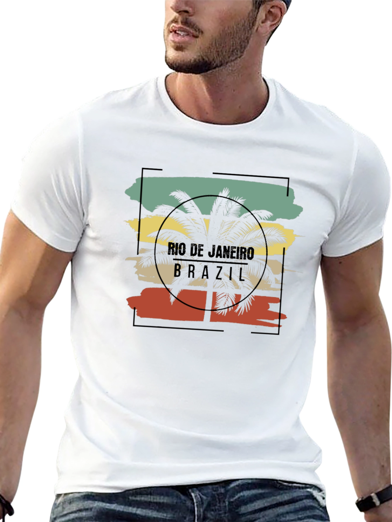 Rio de Janeiro Brazil Palm Tree Graphic T-Shirt