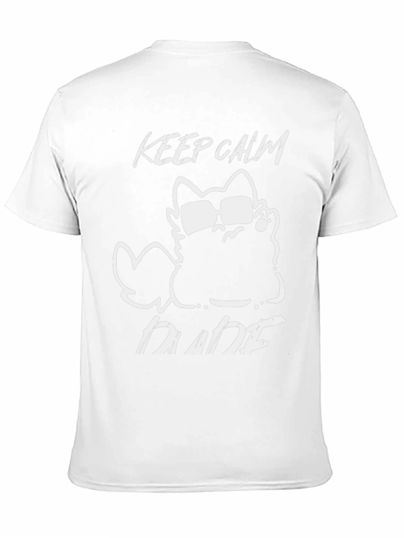 Keep Calm Dude Cat Graphic T-Shirt