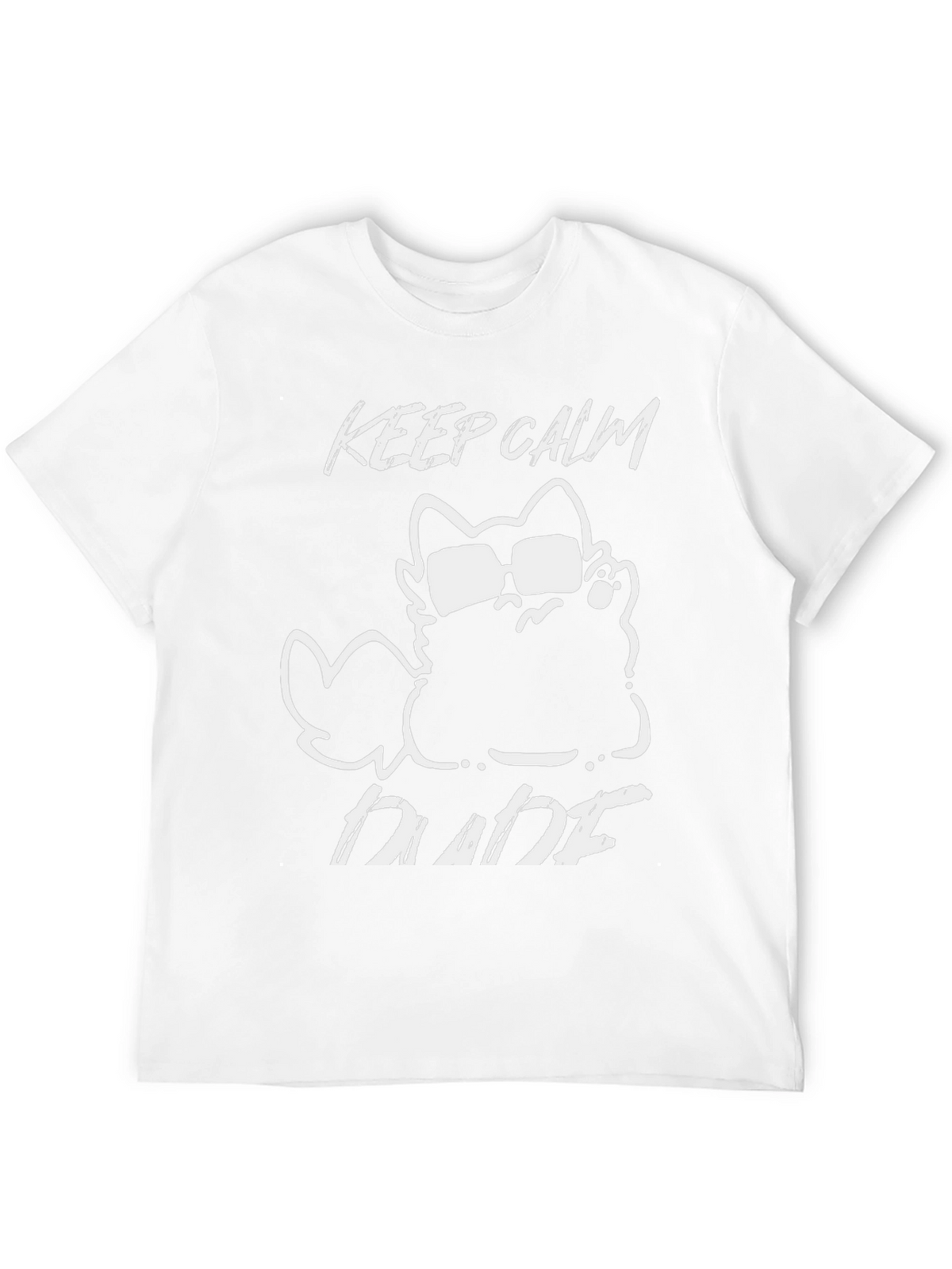 Keep Calm Dude Cat Graphic T-Shirt