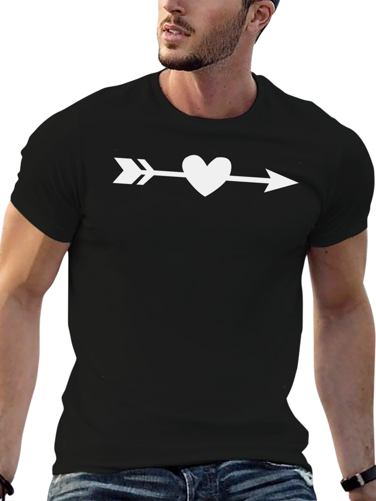 Heart Arrow Graphic Tee - Valentines Day T-Shirt