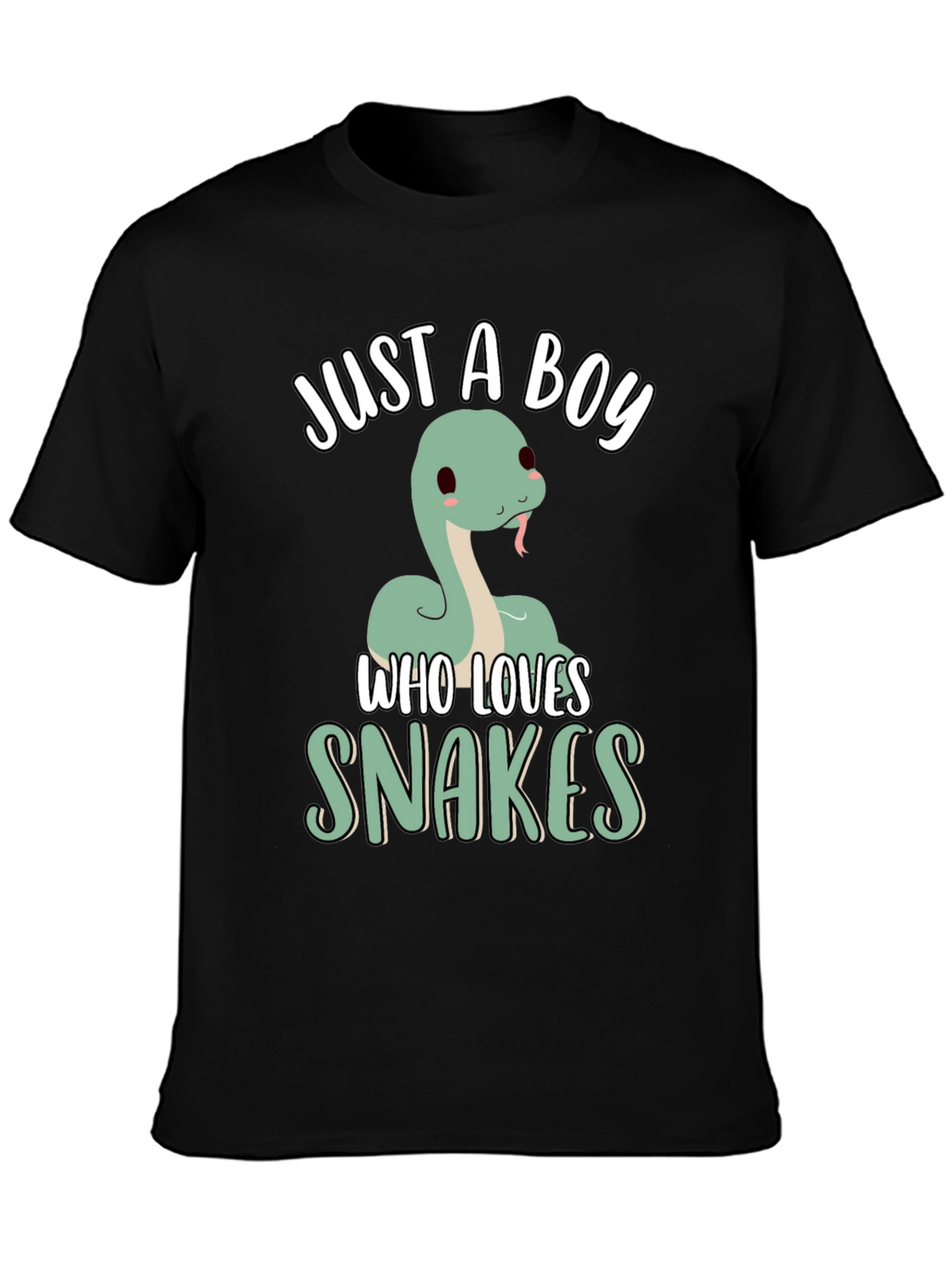 Just A Boy Who Loves Snakes T-Shirt - Black