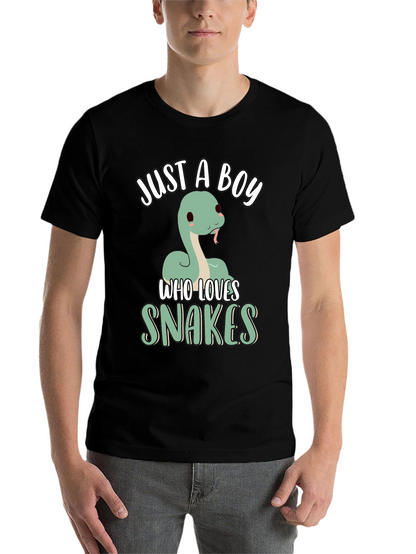 Just A Boy Who Loves Snakes T-Shirt - Black