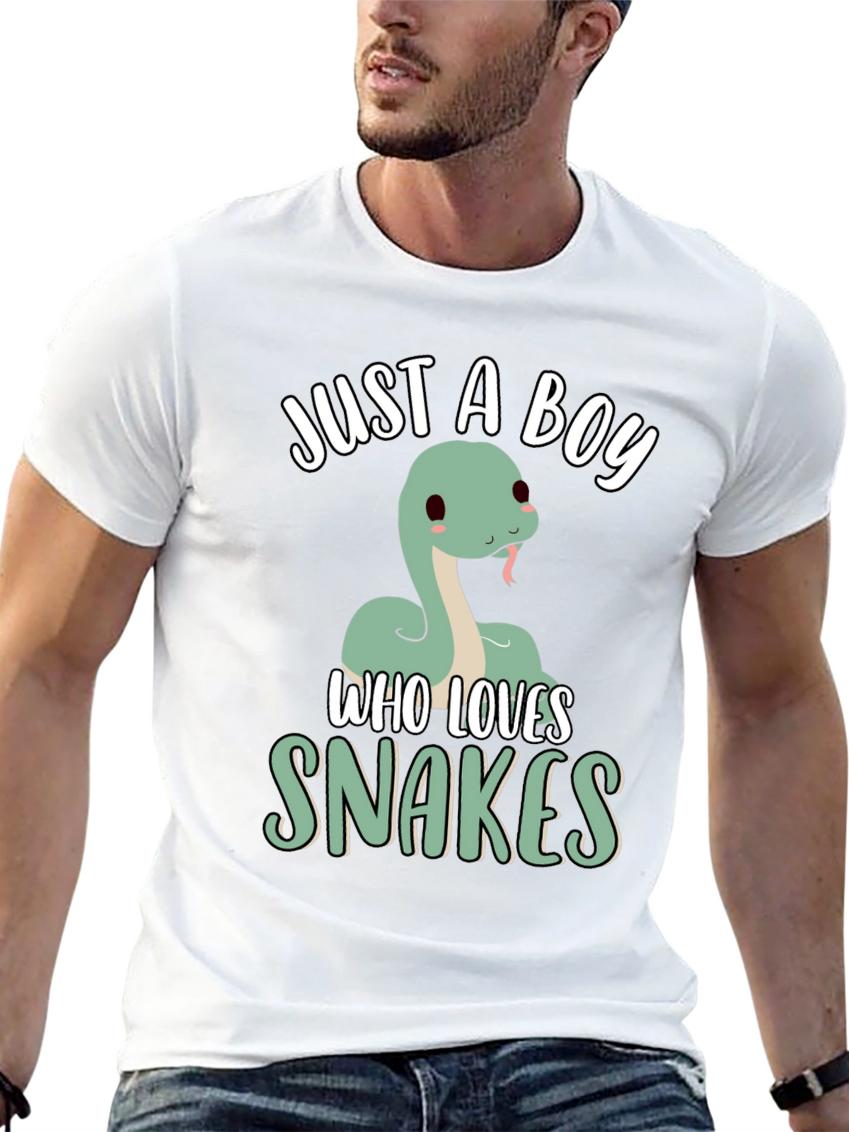 Just A Boy Who Loves Snakes T-Shirt - Black