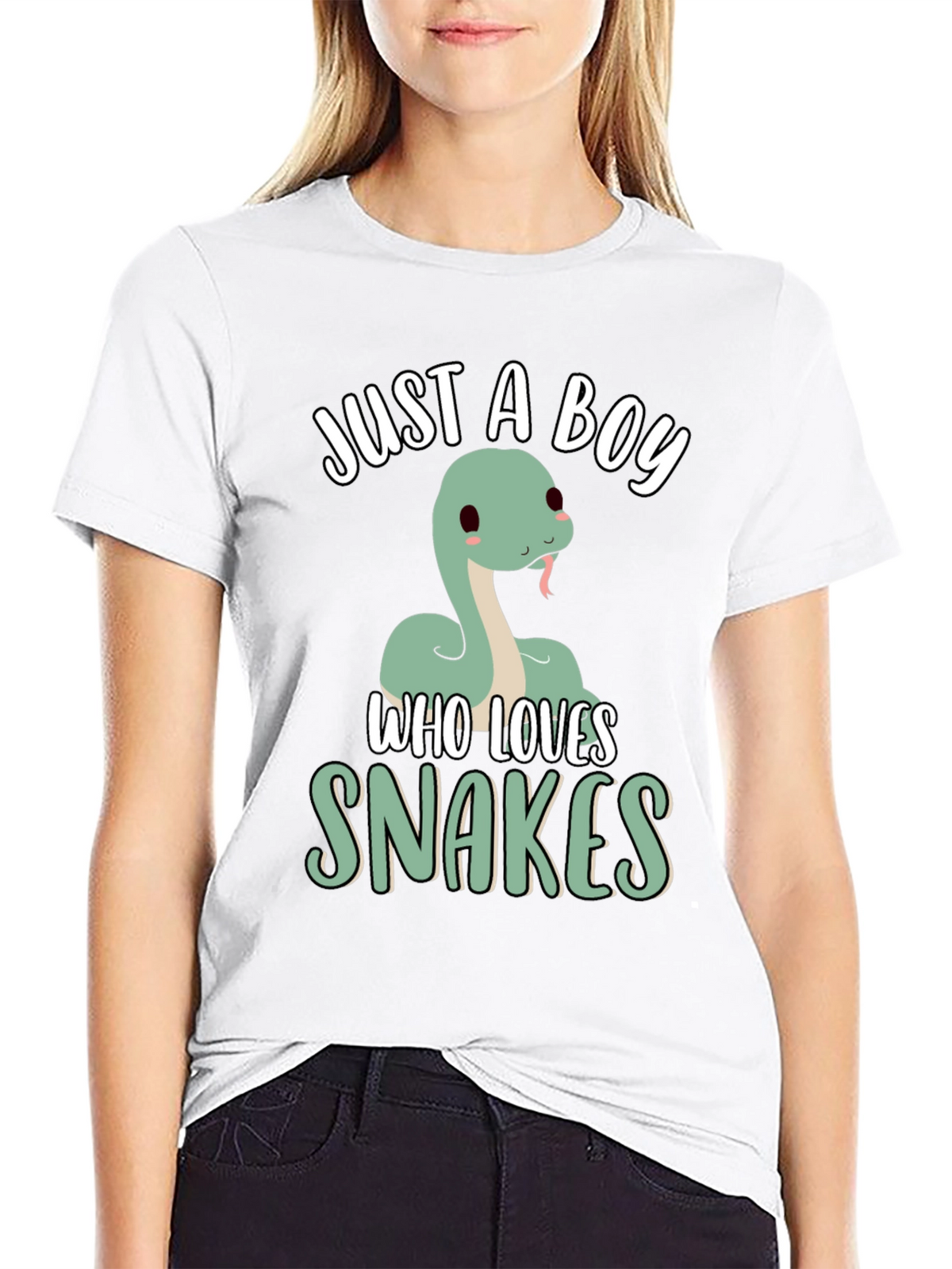 Just A Boy Who Loves Snakes T-Shirt - Black