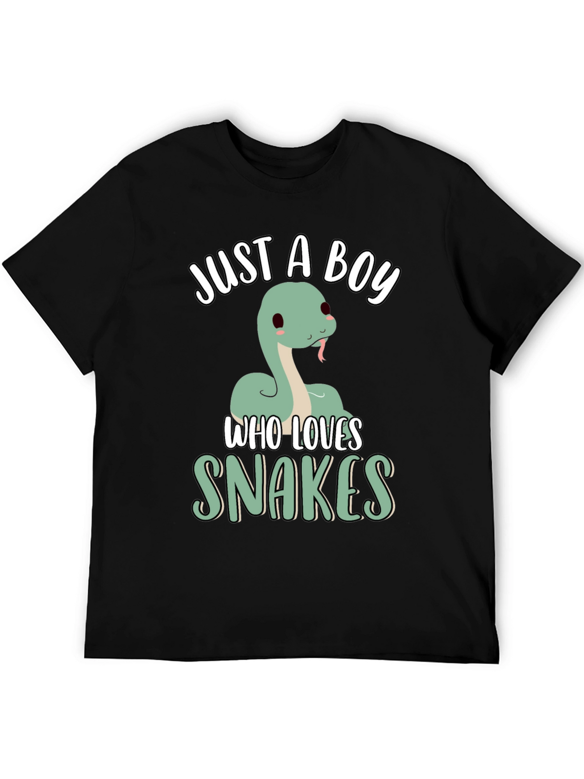 Just A Boy Who Loves Snakes T-Shirt - Black