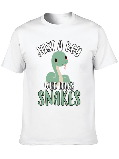 Just A Boy Who Loves Snakes T-Shirt - Black