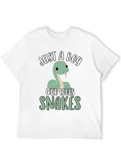 Just A Boy Who Loves Snakes T-Shirt - Black