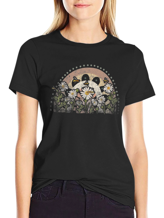 Daisy and Bee Graphic T-Shirt - Black