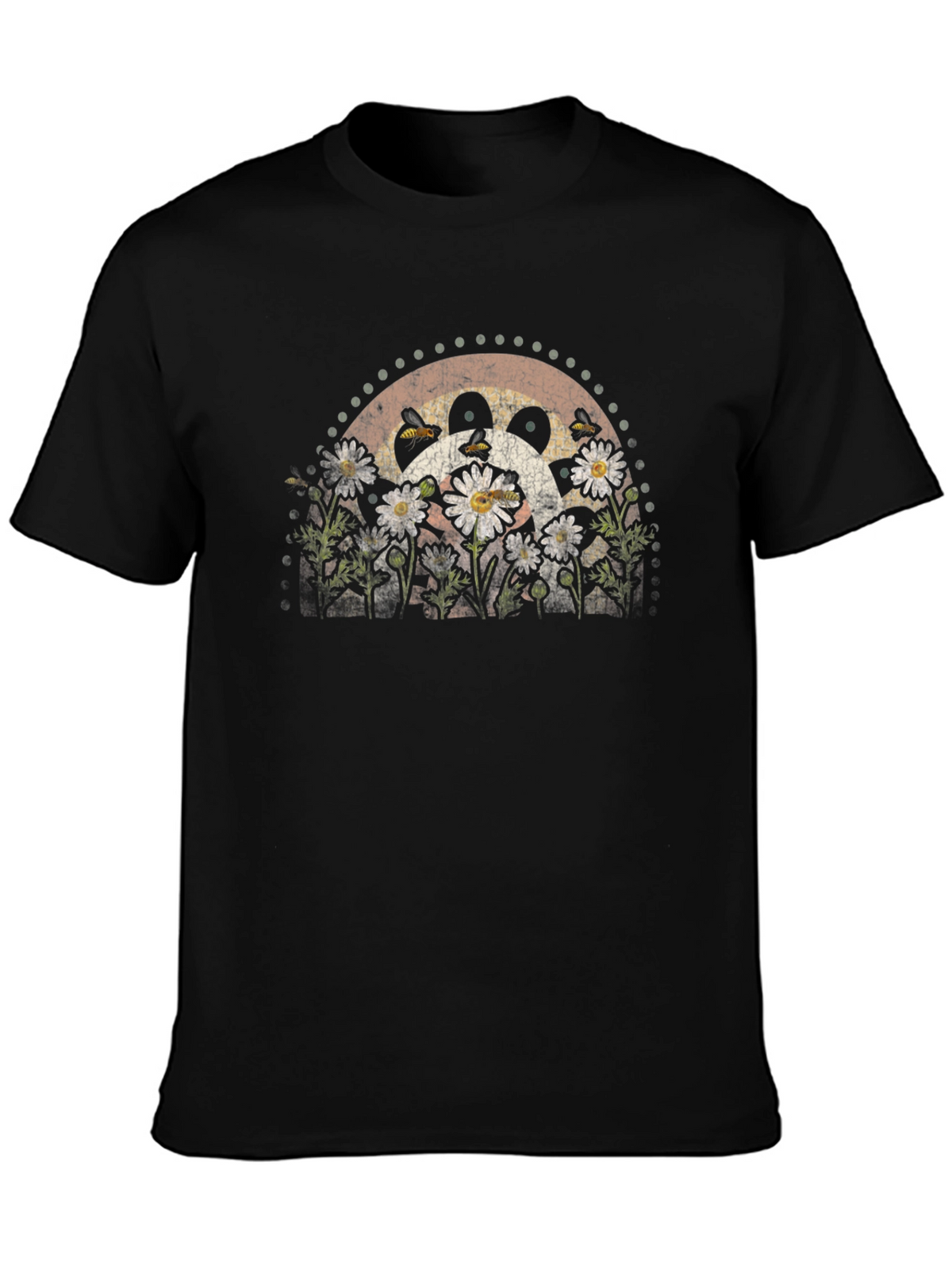 Daisy and Bee Graphic T-Shirt - Black