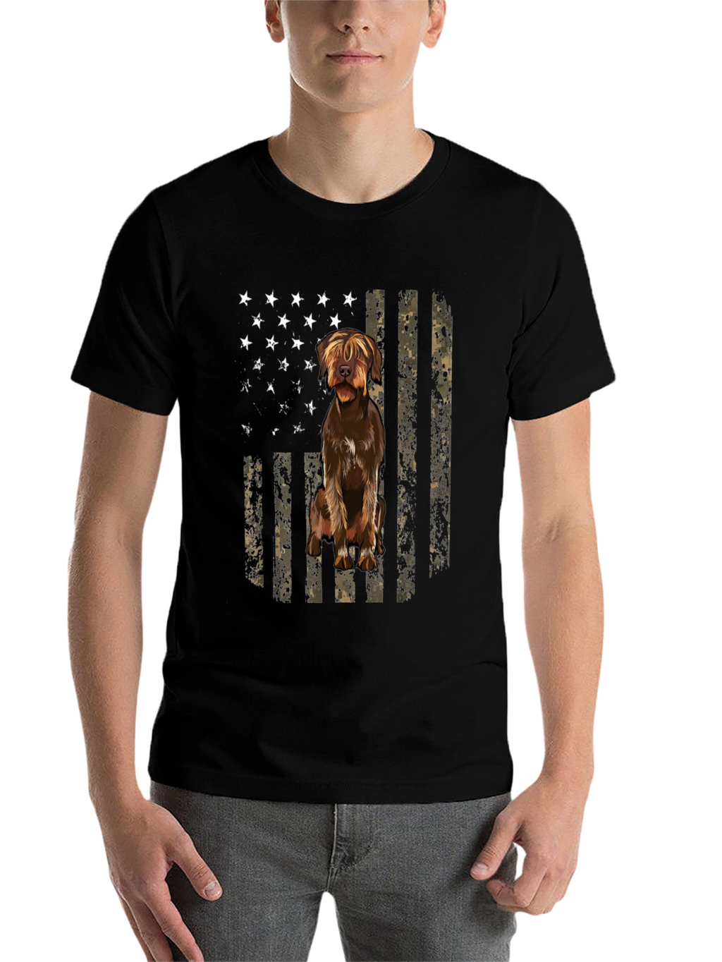 American Flag Dog T-Shirt