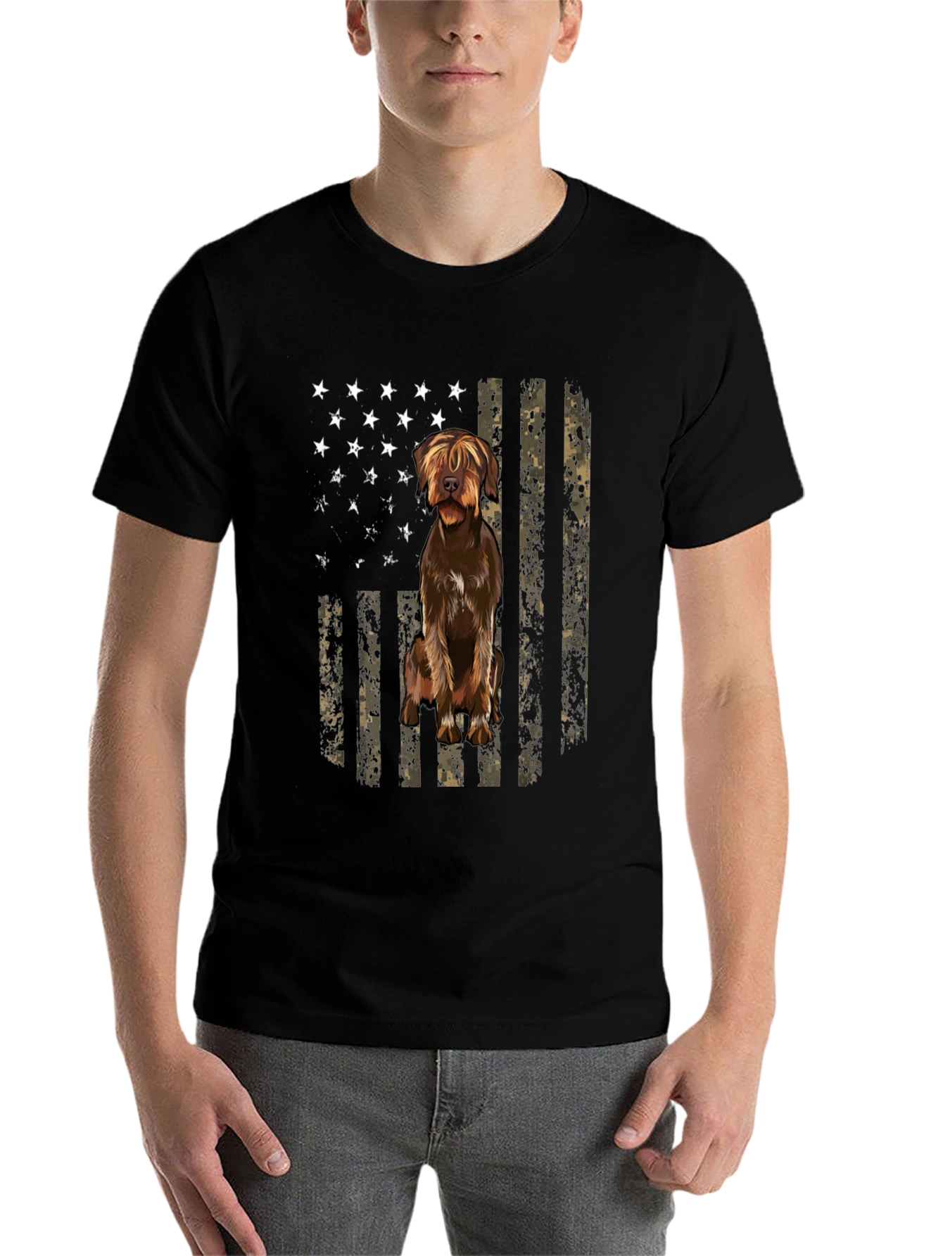 American Flag Dog T-Shirt