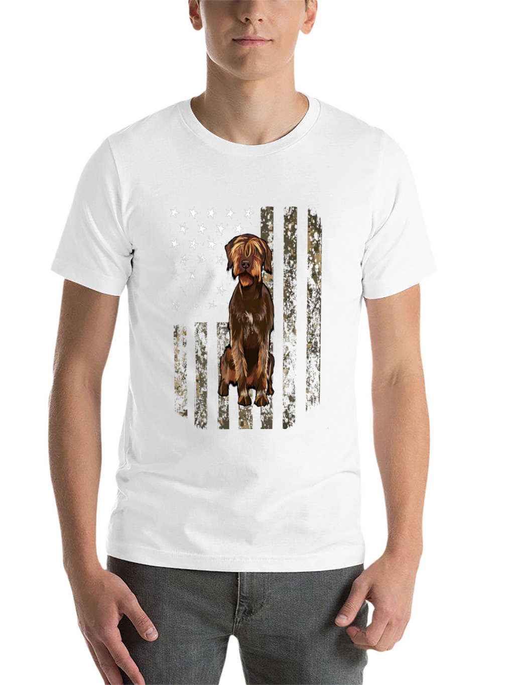 American Flag Dog T-Shirt