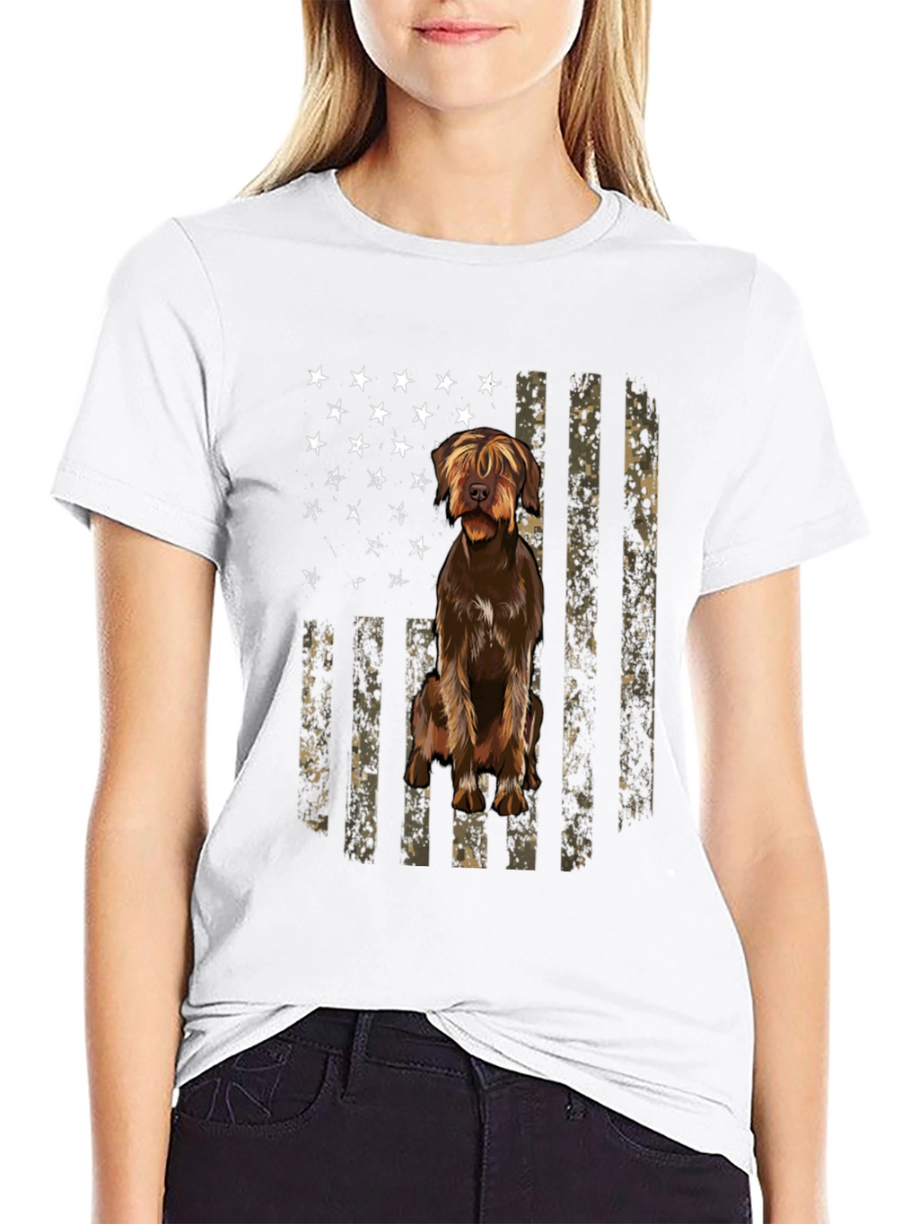 American Flag Dog T-Shirt