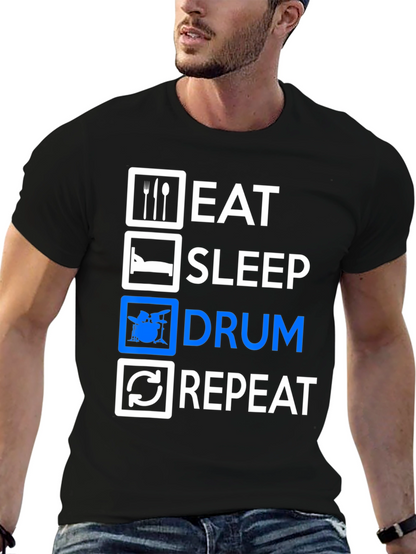Eat Sleep Drum Repeat Graphic Tee