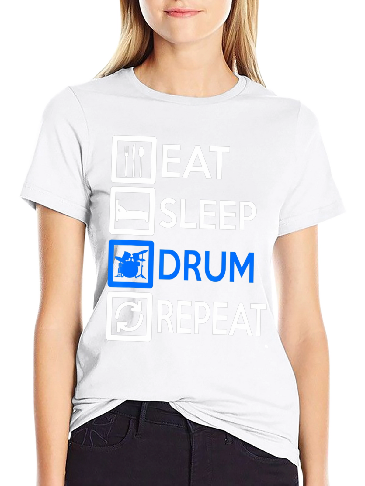 Eat Sleep Drum Repeat Graphic Tee