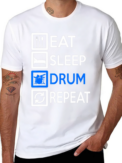 Eat Sleep Drum Repeat Graphic Tee