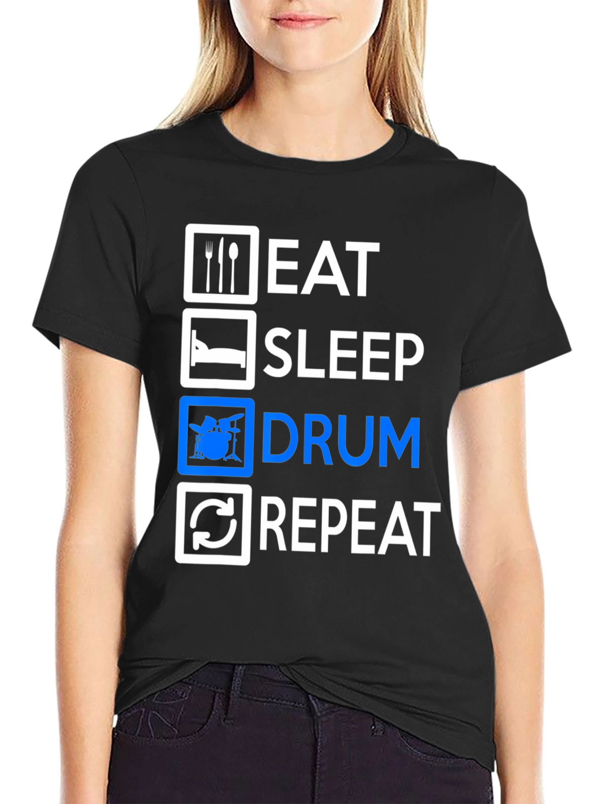 Eat Sleep Drum Repeat Graphic Tee