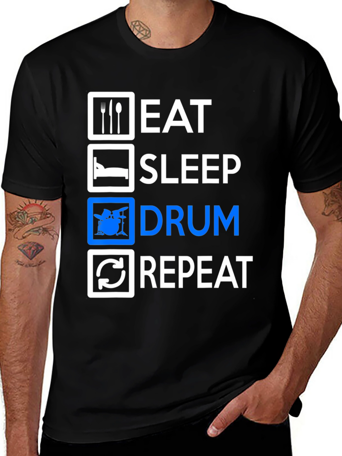 Eat Sleep Drum Repeat Graphic Tee