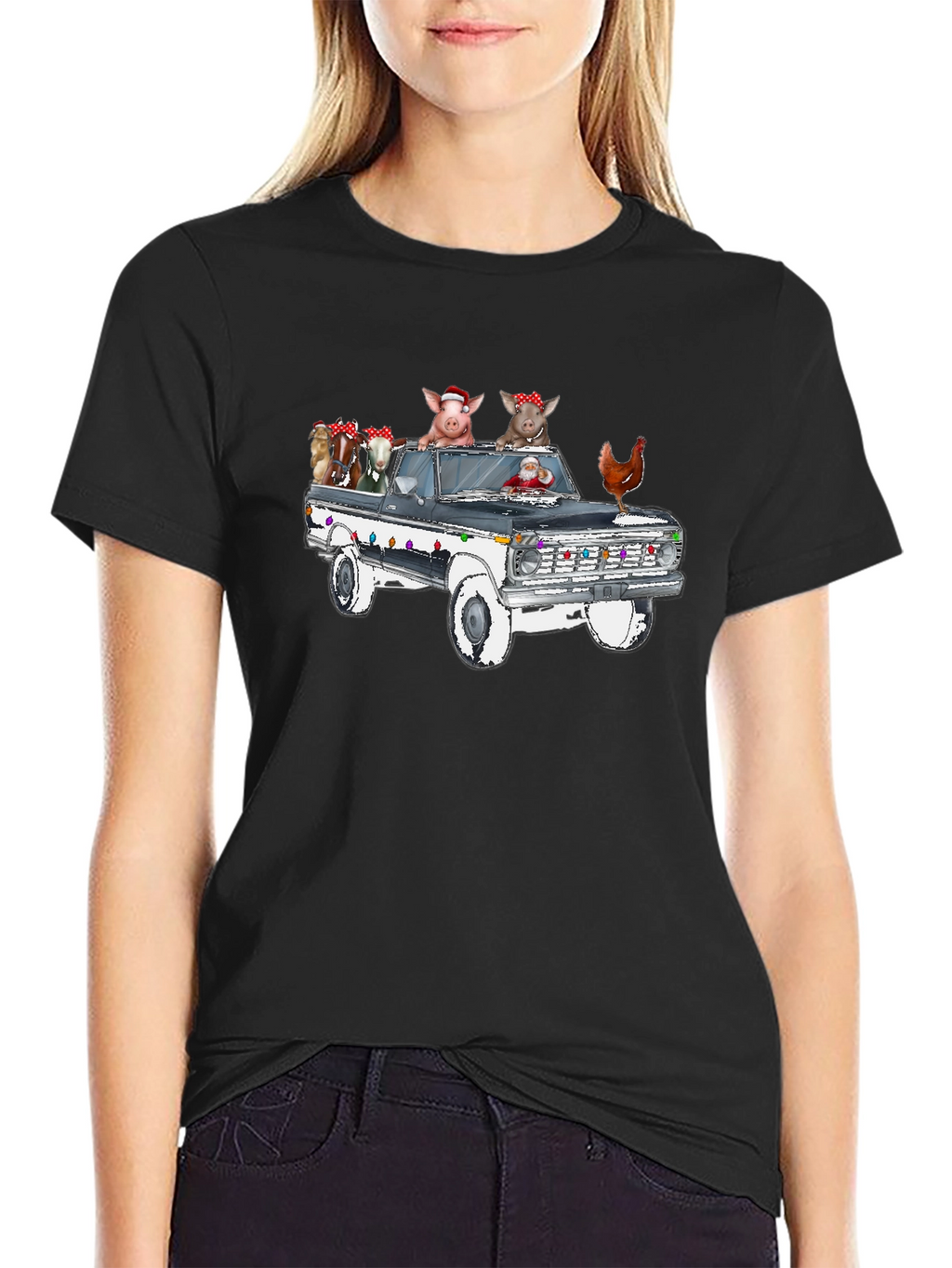Farm Animal Truck Christmas T-Shirt